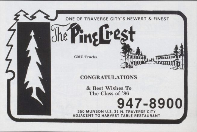 Pinestead Reef Resort (Reef Motel) - 1986 Highschool Yearbook Ad (newer photo)